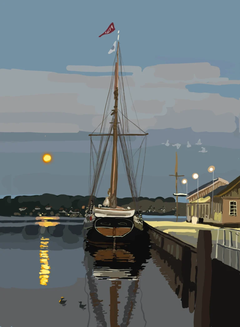 Fylla i Svendborg havn digital kunst inspireret af Sydfyn