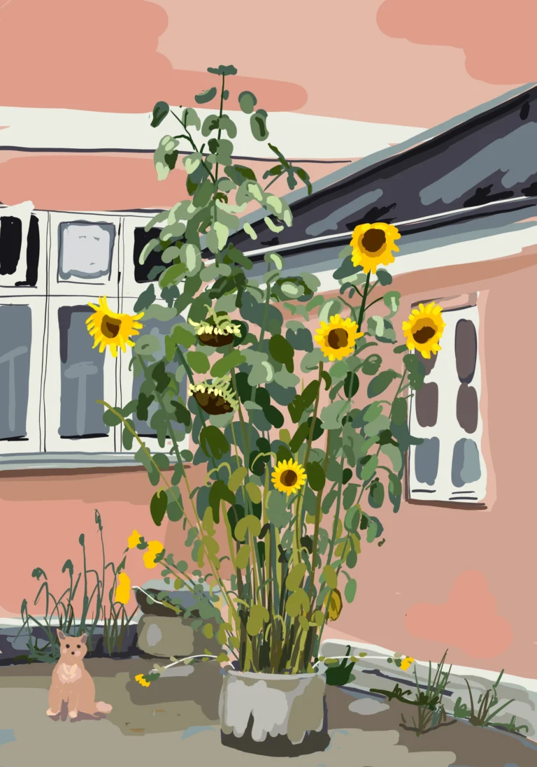 Baggård i Møllergade, Svendborg, digital kunst inspireret af Sydfyn